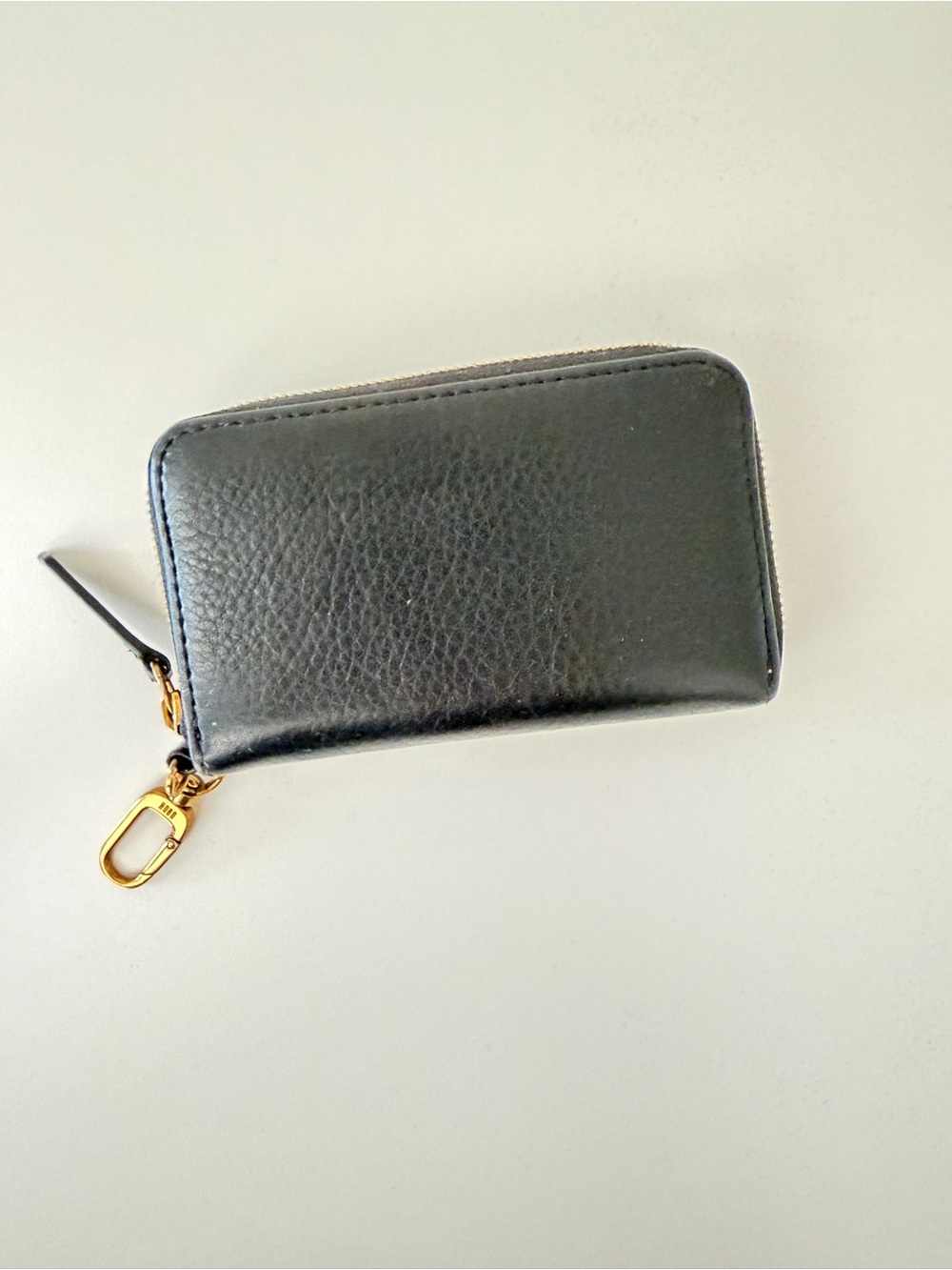 HOBO Move Clip Black Leather Zip Around Wallet With Gold Hardware